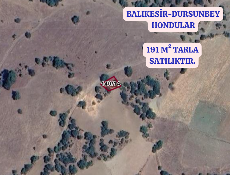 BALIKESİR DURSUNBEY HONDULAR  KÖYÜNDE 191 M² TARLA SATILIKTIR - BALIKESİR DURSUNBEY fotoğraf 2