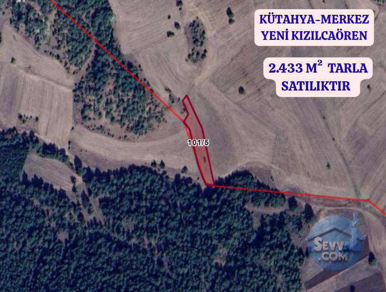 KÜTAHYA MERKEZ YENİ KIZILCAÖREN  KÖYÜNDE  2.433 M² TARLA  SATILIKTIR - KÜTAHYA MERKEZ fotoğraf 2