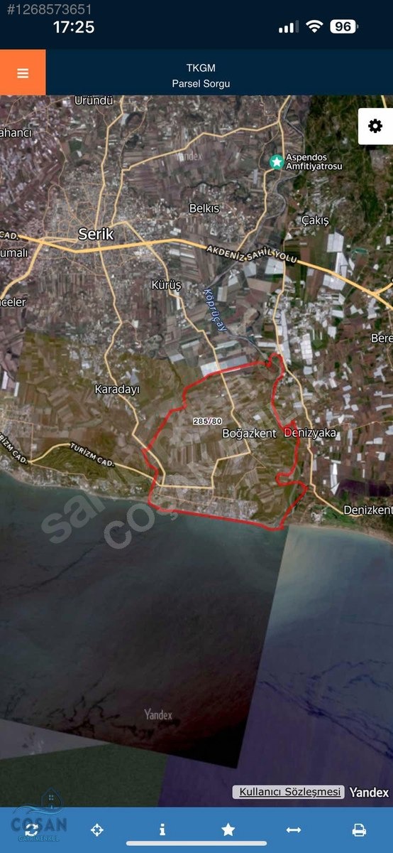 SERİK BOĞAZKENTTE 27 DÖNÜM KİRALIK TARLA - ANTALYA SERİK fotoğraf 2