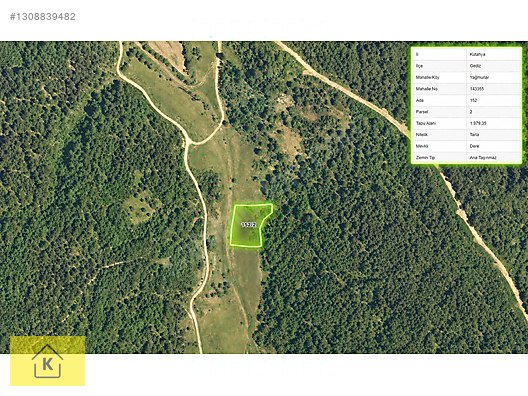 KÜTAHYA GEDİZ YAĞMURLAR'DA 1979 M² SATILIK TARLA - KÜTAHYA GEDİZ fotoğraf 2