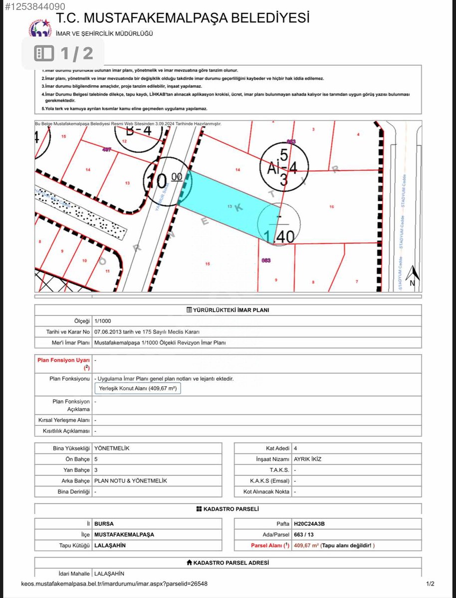 BURSA MUSTAFAKEMALPAŞA LALAŞAHİN'DE 409 M²  ARSA SATILIKTIR - BURSA MUSTAFAKEMALPAŞA fotoğraf 6