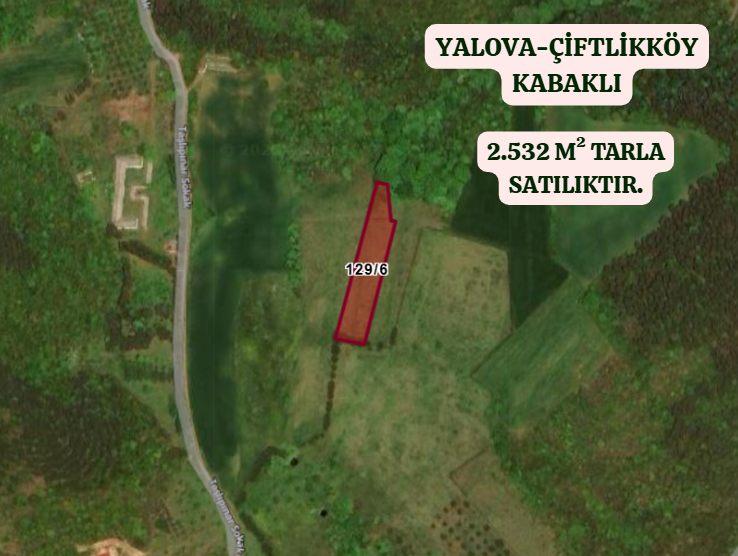 YALOVA ÇİFTLİKKÖY KABAKLI  KÖYÜNDE 2.532  M² TARLA  SATILIKTIR - YALOVA ÇİFTLİKKÖY fotoğraf 2