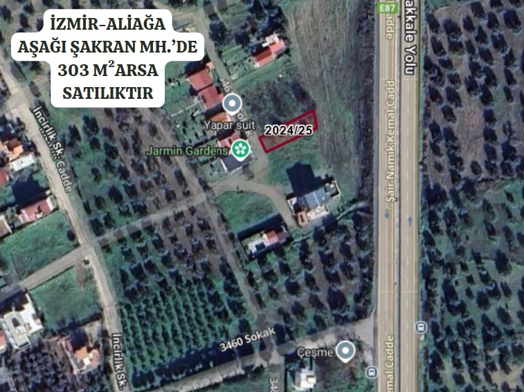 İZMİR ALİAĞA AŞAĞIŞAKRAN MAHALLESİ’NDE 303 M² ARSA SATILIKTIR - İZMİR ALİAĞA fotoğraf 2