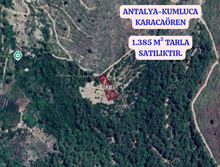 ANTALYA KUMLUCA KARACAÖREN  KÖYÜNDE 1.385 M²  TARLA  SATILIKTIR - ANTALYA KUMLUCA fotoğraf 2