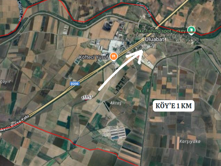 BURSA KARACABEYULUABAT'TA TOPLAM 4.054  M²  TARLA   SATILIKTIR. - BURSA KARACABEY fotoğraf 3
