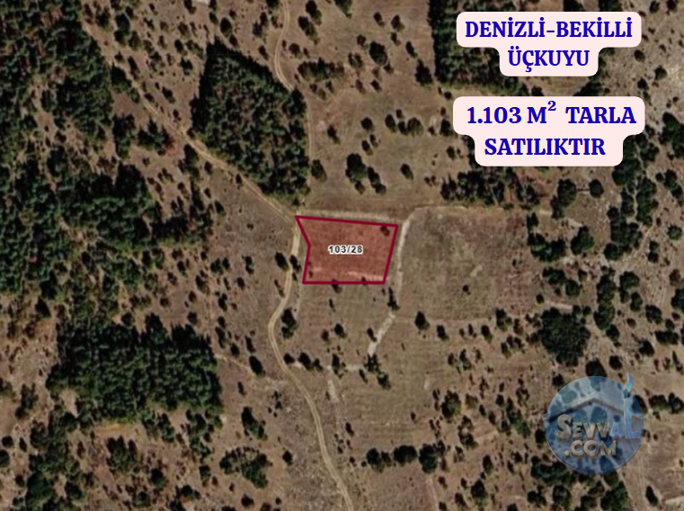 DENİZLİ BEKİLLİ ÜÇKUYU  KÖYÜNDE  1.103 M²  TARLA  SATILIKTIR - DENİZLİ BEKİLLİ fotoğraf 2