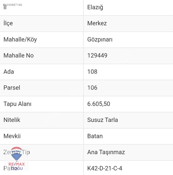REMAX DOĞU'DAN GÖZPINARI KÖYÜNDE SATILIK TARLALAR - ELAZIĞ MERKEZ fotoğraf 3