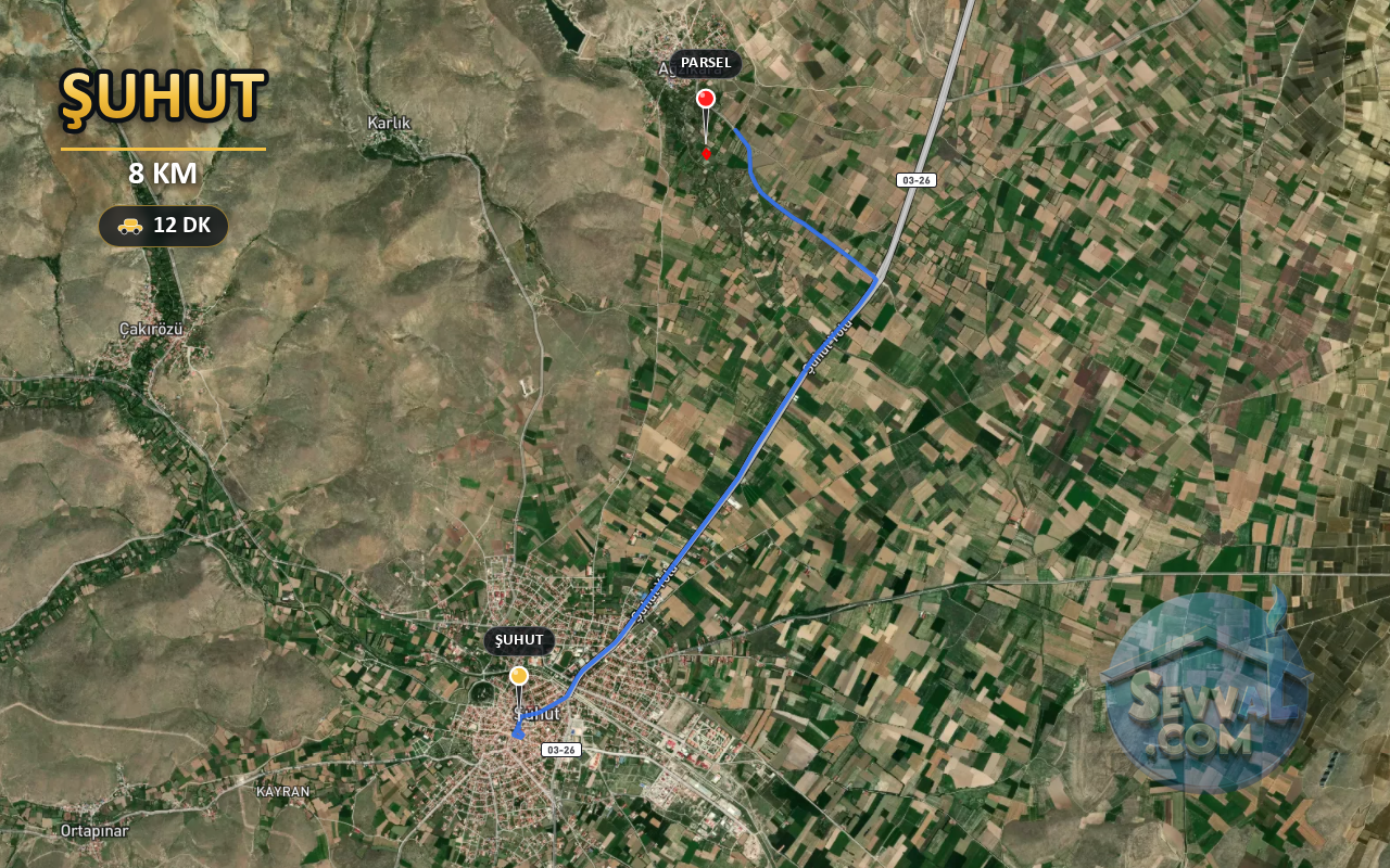 AFYONKARAHİSAR ŞUHUT AĞZIKARA 1.668 m² SATILIK ARSA - AFYONKARAHİSAR ŞUHUT fotoğraf 5