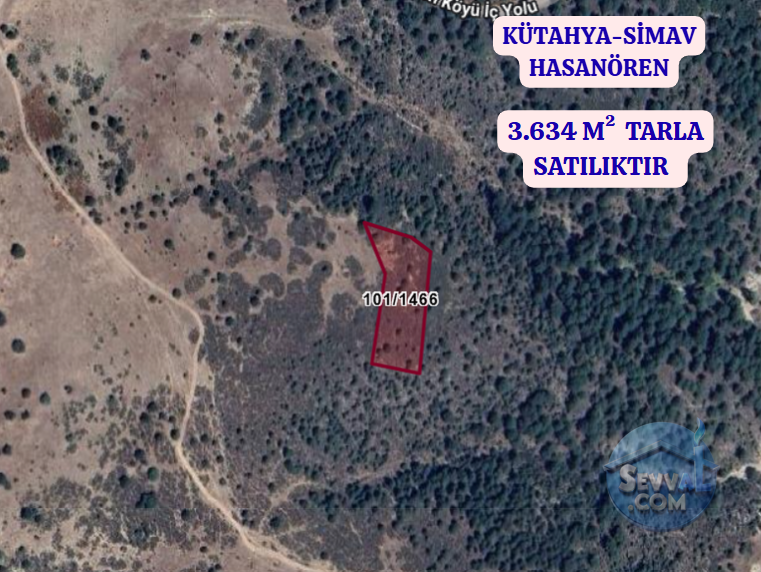 KÜTAHYA SİMAV HASANÖREN  KÖYÜNDE  3.634 M² TARLA  SATILIKTIR - KÜTAHYA SİMAV fotoğraf 2