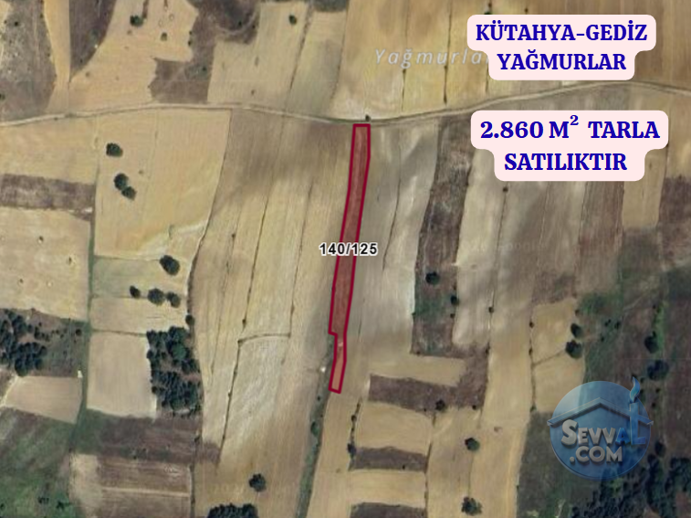KÜTAHYA GEDİZ YAĞMURLAR  KÖYÜNDE  2.860 M²  TARLA  SATILIKTIR - KÜTAHYA GEDİZ fotoğraf 2