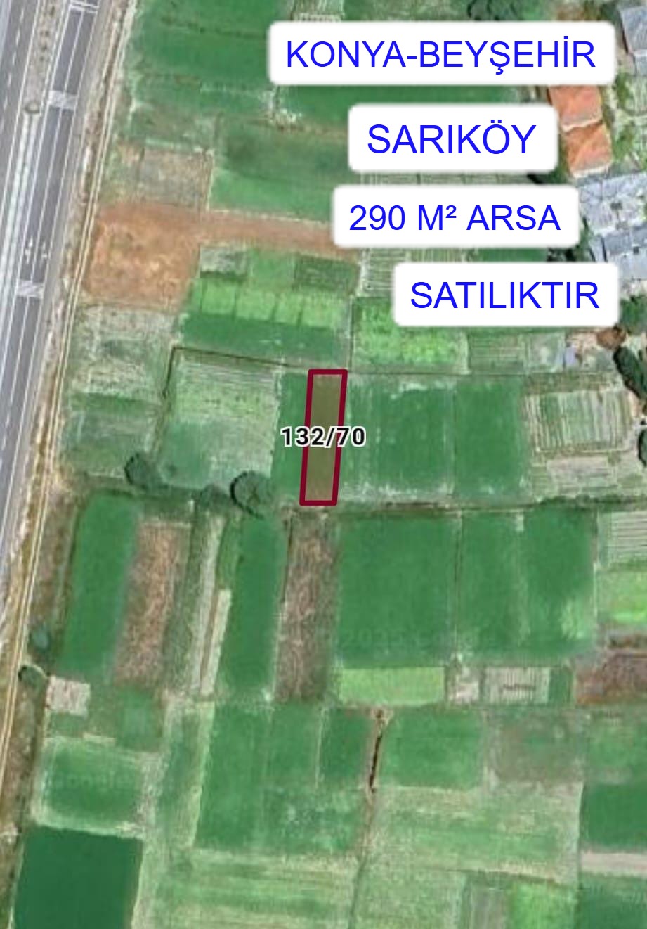 KONYA BEYŞEHİR SARIKÖY MAH.290M² ARSA SATILIKTIR - KONYA BEYŞEHİR fotoğraf 5