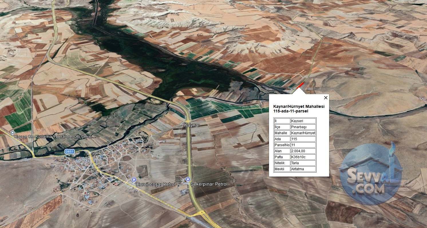 KAYSERİ PINARBAŞI KAYNAR/HÜRRİYET MAH 2.004 M² TARLAMIZ SATILIK. - Kayseri Pınarbaşı fotoğraf 8