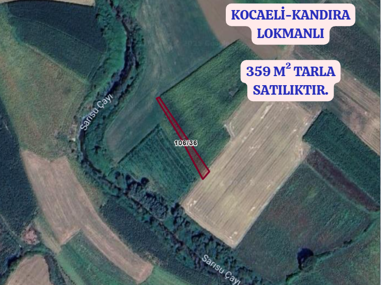 KOCAELİ KANDIRA LOKMANLI  KÖYÜNDE 359 M²  TARLA  SATILIKTIR - KOCAELİ KANDIRA fotoğraf 2