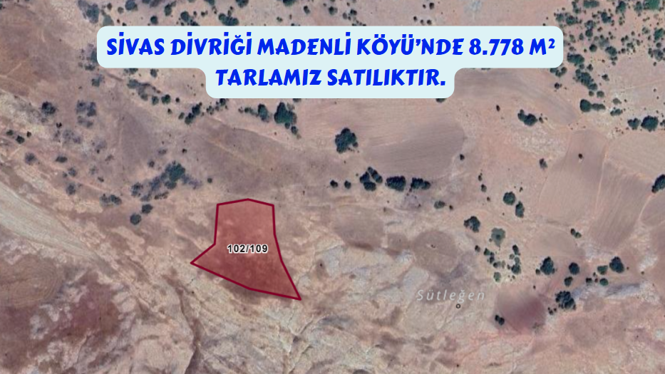 SİVAS DİVRİĞİ MADENLİ KÖYÜ 8.778 M² TARLAMIZ SATILIKTIR. - SİVAS DİVRİĞİ fotoğraf 2