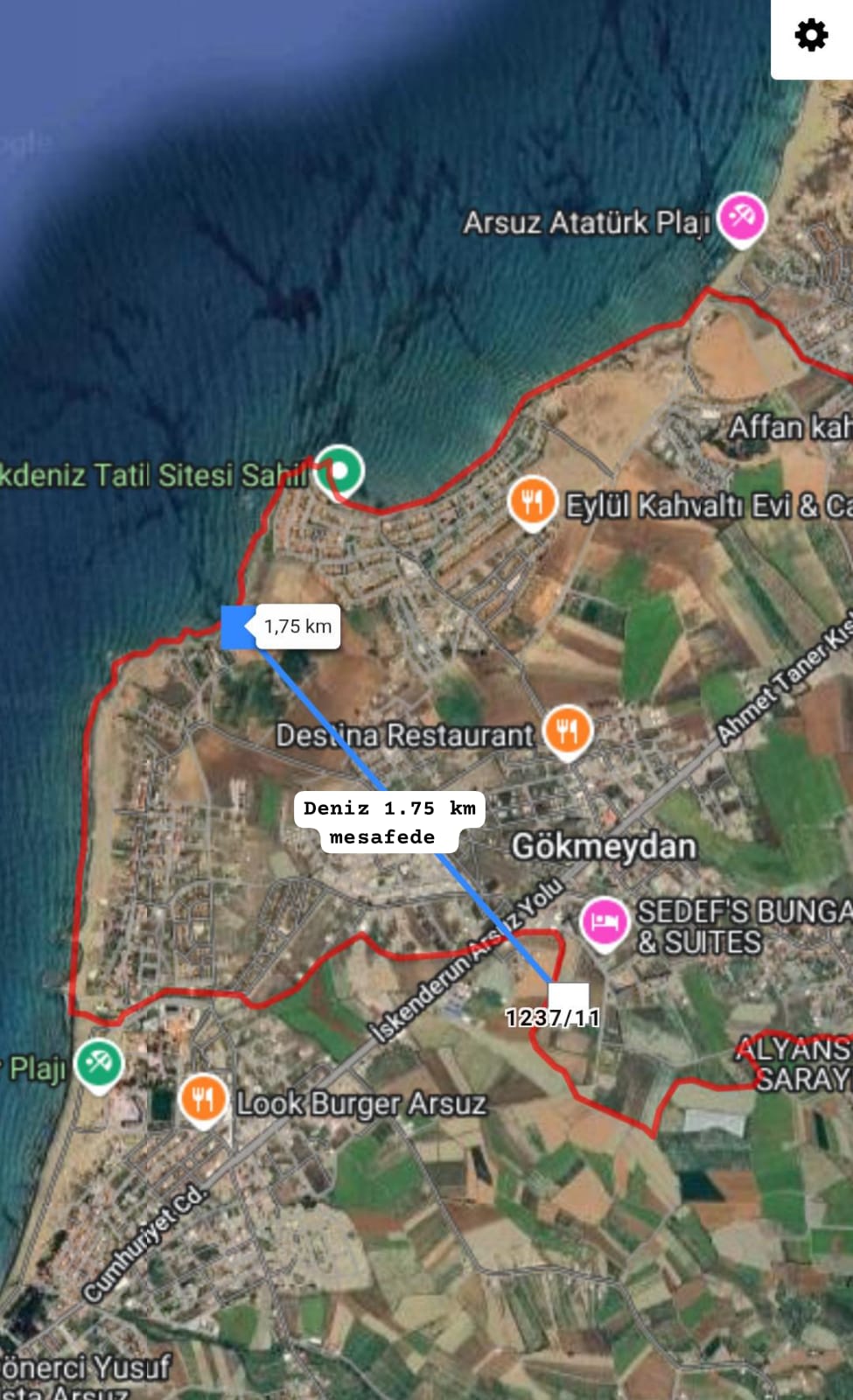 Çok güzel bir konumda satılık parsel 377 M²  Hatay / Arsuz / Gökmeydan Mh. - HATAY ARSUZ fotoğraf 4