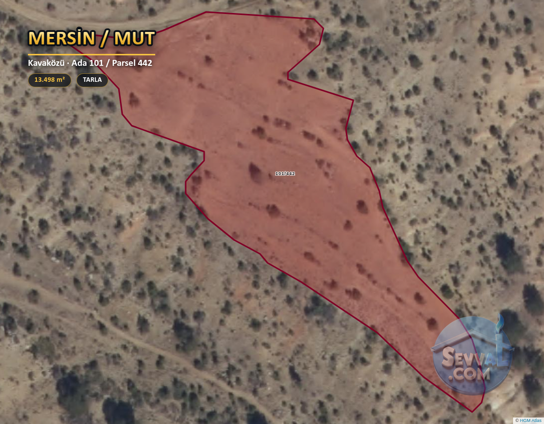 MERSİN MUT KAVAKÖZÜ 13.499 m² SATILIK ARSA - MERSİN MUT fotoğraf 2
