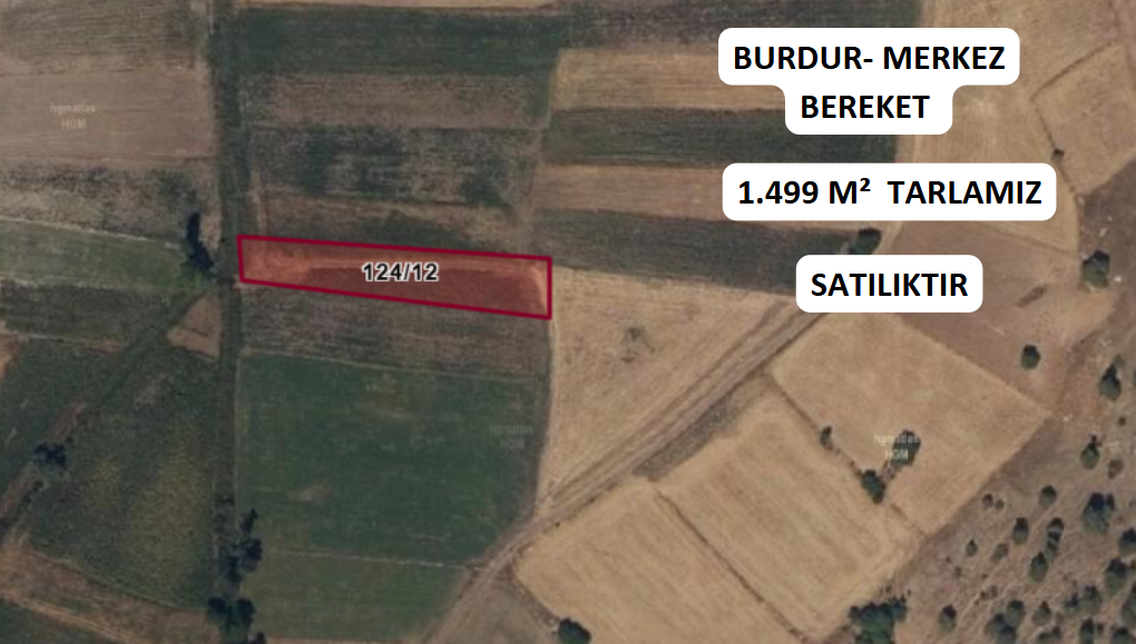 BURDUR MERKEZ BEREKET KÖYÜNDE 1.499 M² TARLA SATILIKTIR. - BURDUR MERKEZ fotoğraf 2