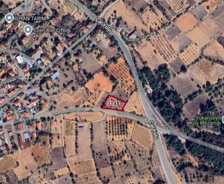 DENİZLİ ÇAL YUKARISEYİT KÖYÜNDE 1.496 M²  TARLA SATILIKTIR