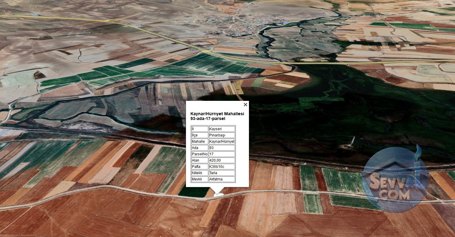 KAYSERİ PINARBAŞI KAYNAR/HÜRRİYET MAH 420 M² TARLAMIZ SATILIKTIR - Kayseri Pınarbaşı fotoğraf 13