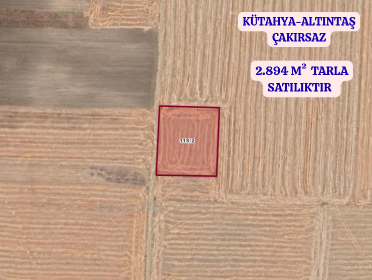 KÜTAHYA  ALTINTAŞ ÇAKIRSAZ  KÖYÜNDE  2.894  M²  TARLA  SATILIKTIR - KÜTAHYA ALTINTAŞ fotoğraf 2