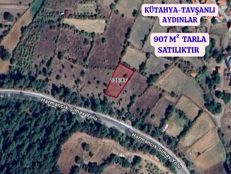 KÜTAHYA TAVŞANLI AYDINLAR  KÖYÜNDE 907 M²  TARLA  SATILIKTIR - KÜTAHYA TAVŞANLI fotoğraf 2