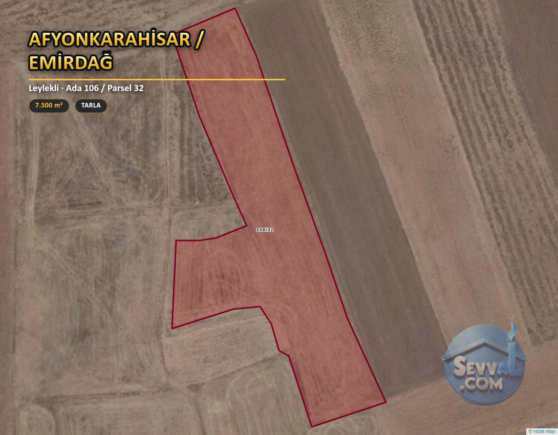 AFYONKARAHİSAR EMİRDAĞ LEYLEKLİ 7.500 m² SATILIK ARSA - AFYONKARAHİSAR EMİRDAĞ fotoğraf 2