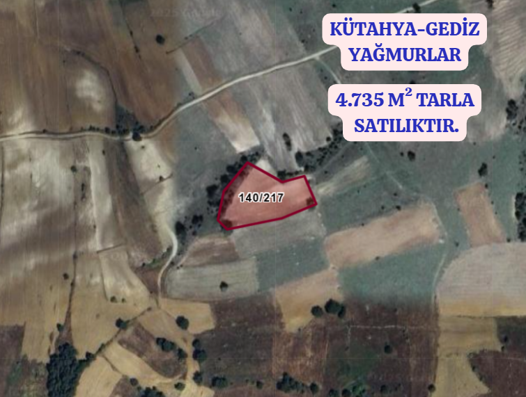 KÜTAHYA GEDİZ YAĞMURLAR  KÖYÜNDE 4.735 M²  TARLA  SATILIKTIR - KÜTAHYA GEDİZ fotoğraf 2