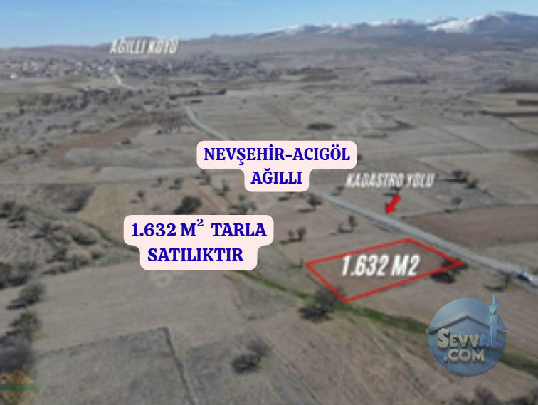 NEVŞEHİR ACIGÖL AĞILLI  KÖYÜNDE 1.632 M²  TARLA  SATILIKTIR - NEVŞEHİR ACIGÖL fotoğraf 2