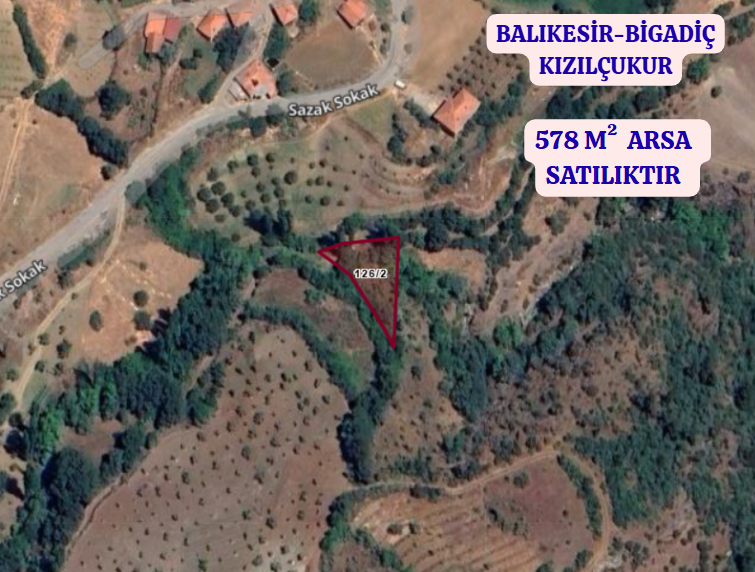 BALIKESİR BİGADİÇ KIZILÇUKUR KÖYÜNDE  578  M² ARSA  SATILIKTIR - BALIKESİR BİGADİÇ fotoğraf 2