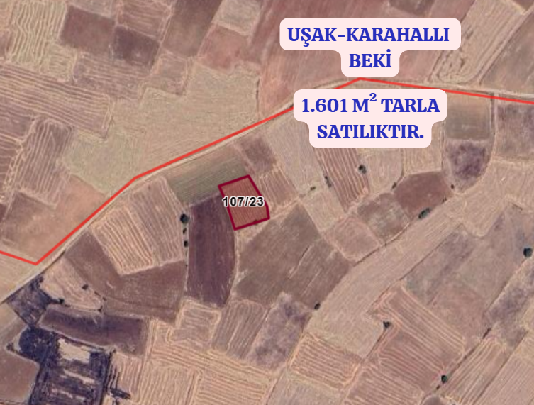 UŞAK KARAHALLI BEKİ KÖYÜNDE  1.601 M² TARLA  SATILIKTIR  - UŞAK KARAHALLI fotoğraf 2