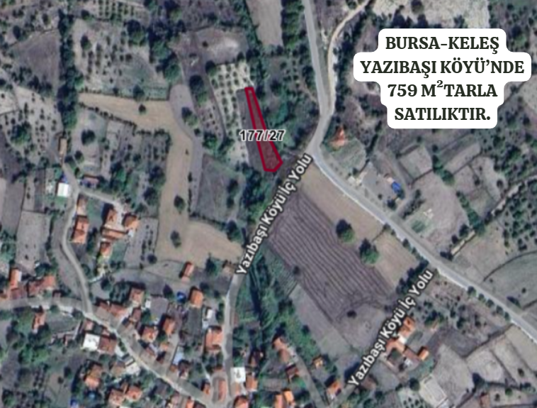 BURSA KELEŞ YAZIBAŞI 759 M²  TARLA SATILIKTIR - BURSA KELES fotoğraf 2