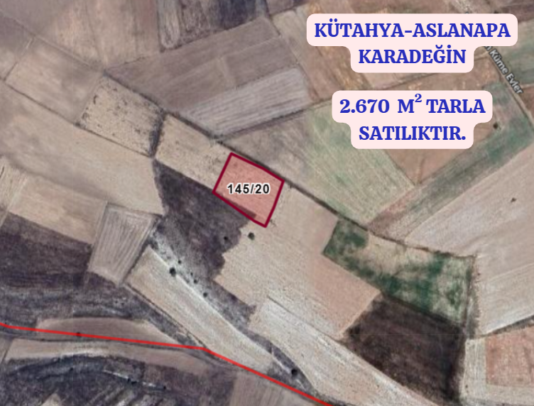 KÜTAHYA ASLANAPA KARADEĞİN  KÖYÜ’NDE 2.670 M² TARLA SATILIKTIR - KÜTAHYA ASLANAPA fotoğraf 2