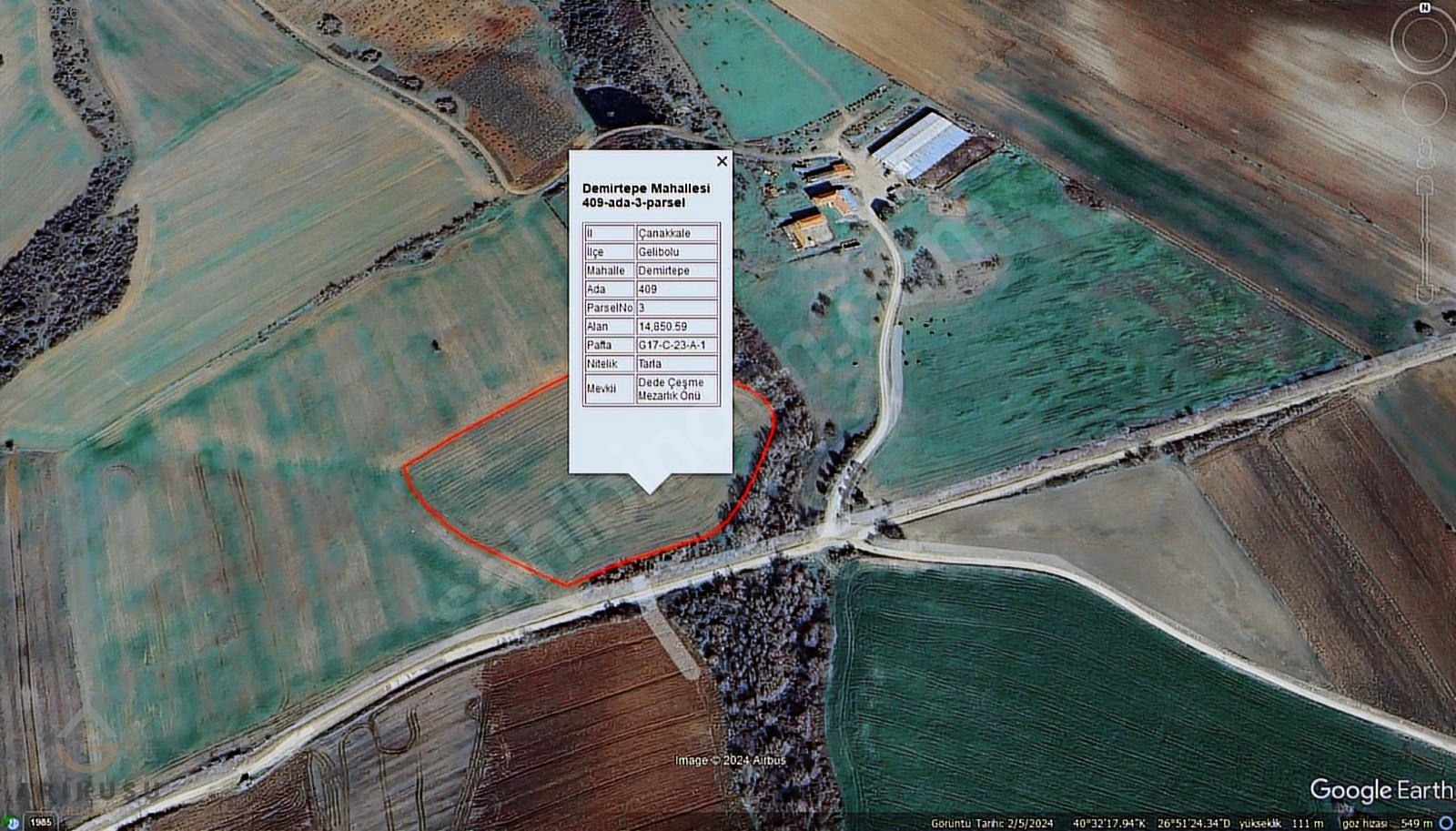 GELİBOLU, DEMİRTEPE'DE 14.850M2 DENİZ MANZARALI ARAZİ - ÇANAKKALE GELİBOLU fotoğraf 11