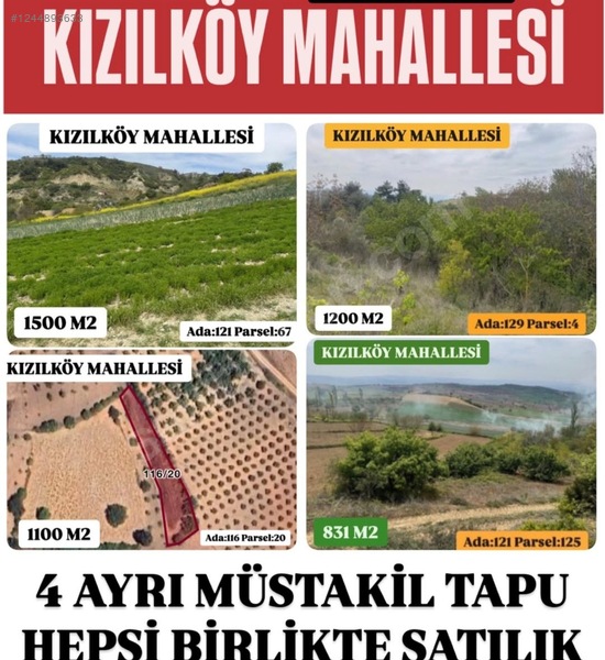 BURSA YENİŞEHİR KIZILKÖY   KÖYÜNDE 1.528,1.118 ,1.196 ,831  M² TARLA VE BAHÇE  S - BURSA YENİŞEHİR fotoğraf 3