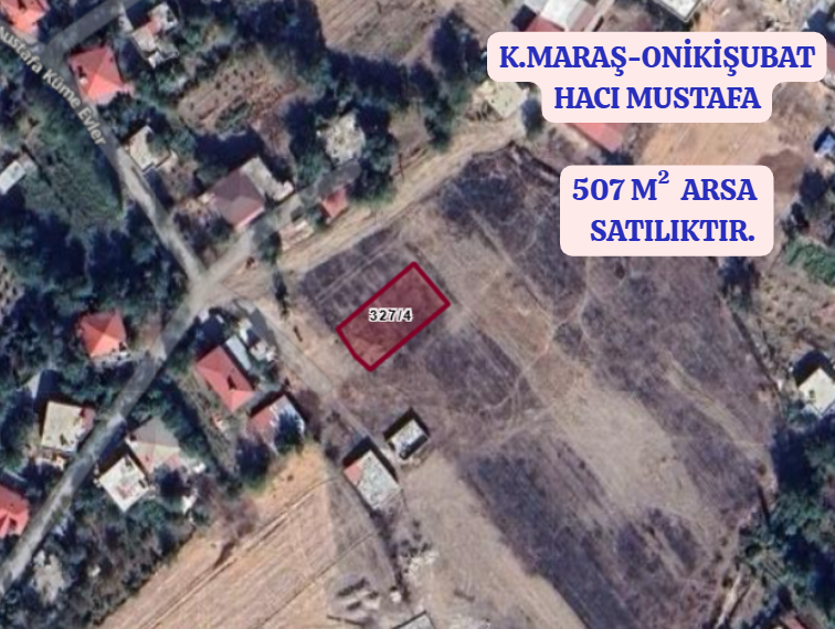 K.MARAŞ ONİKİŞUBAT HACIMUSTAFA KÖYÜNDE 507 M² ARSA SATILIKTIR - KAHRAMANMARAŞ ONİKİŞUBAT fotoğraf 2