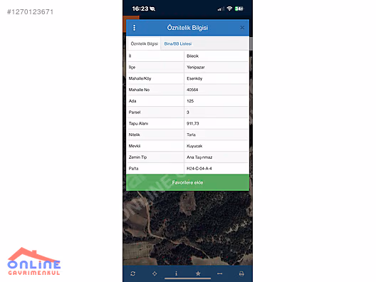 BİLECİK YENİPAZAR ESENKÖY 911 M2 ARAZİ - BİLECİK YENİPAZAR fotoğraf 5