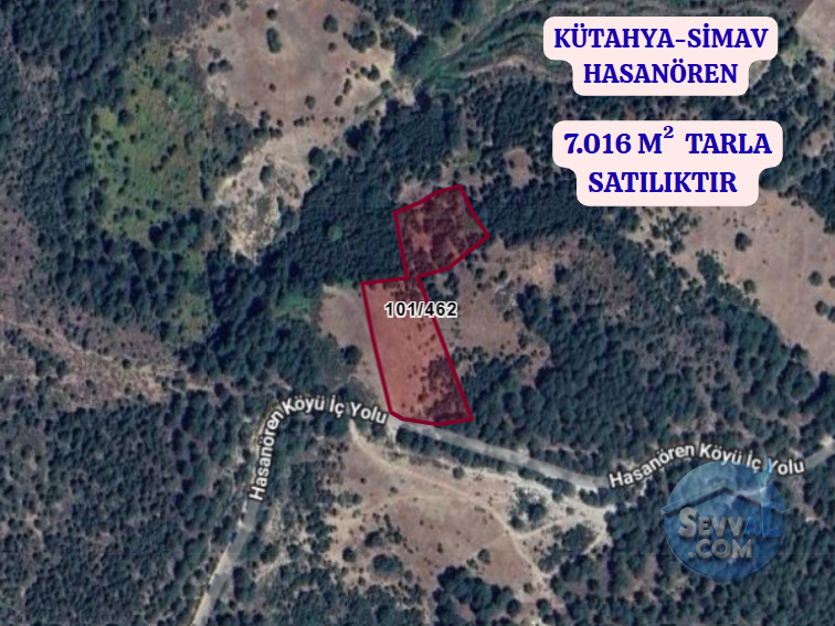 KÜTAHYA SİMAV HASANÖREN  KÖYÜNDE  7.016 M² TARLA  SATILIKTIR - KÜTAHYA SİMAV fotoğraf 2