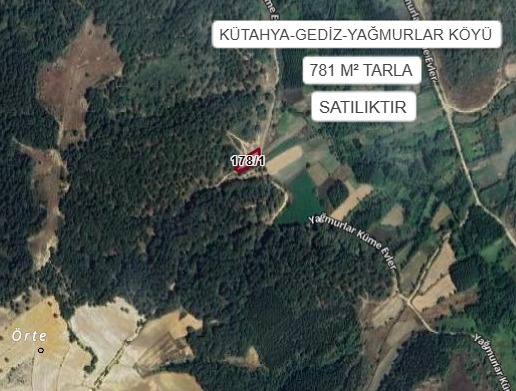 KÜTAHYA GEDİZ YAĞMURLAR KÖYÜ’NDE 781 M² TARLA SATILIKTIR - KÜTAHYA GEDİZ fotoğraf 2