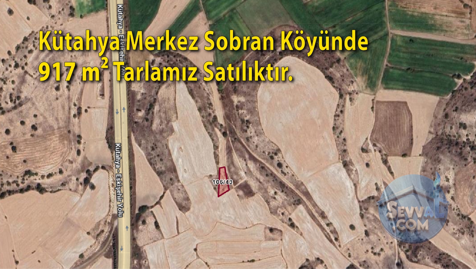 KÜTAHYA MERKEZ SOBRAN KÖYÜNDE 917 M² TARLAMIZ SATILIKTIR. - Kütahya Merkez fotoğraf 13