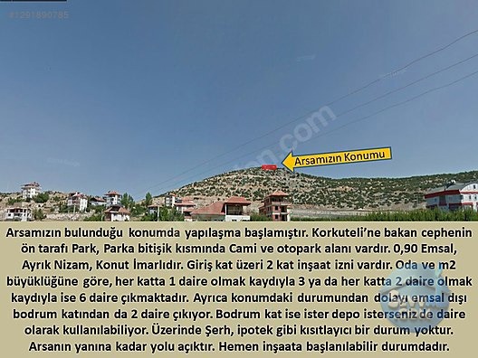 Korkuteli'nin en gözde parseli satışta... Otogar Karşısı Tepenin Üstü.... - ANTALYA KORKUTELİ fotoğraf 7