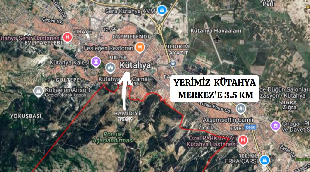 KÜTAHYA MERKEZ HAMİDİYE KÖYÜNDE 274 M² ARSAMIZ SATILIKTIR - KÜTAHYA MERKEZ fotoğraf 6