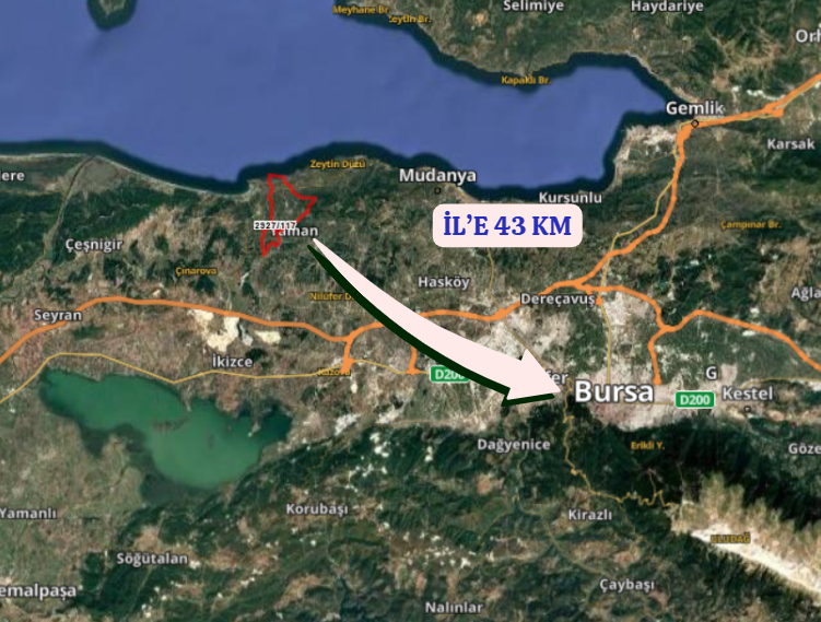 BURSA MUDANYA YALIÇİFTLİK  KÖYÜNDE 5.530 M²  TARLA SATILIKTIR - BURSA MUDANYA fotoğraf 6