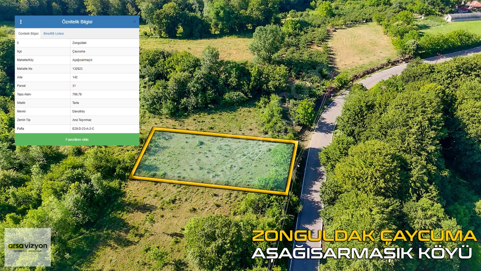 HAVAALANINA 2 KM'DE SARMAŞIK KÖYÜNDE İMARLI 769M² PARSEL - ZONGULDAK ÇAYCUMA fotoğraf 11