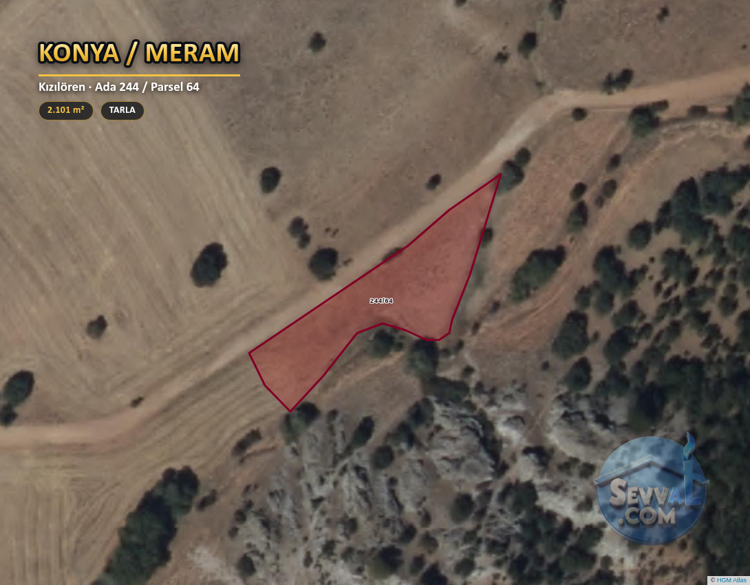 KONYA MERAM KIZILÖREN 2.102 m² SATILIK ARSA - KONYA MERAM fotoğraf 2