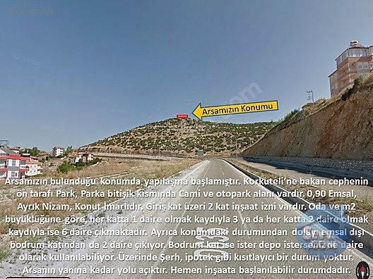 Korkuteli'nin en gözde parseli satışta... Otogar Karşısı Tepenin Üstü.... - ANTALYA KORKUTELİ fotoğraf 15