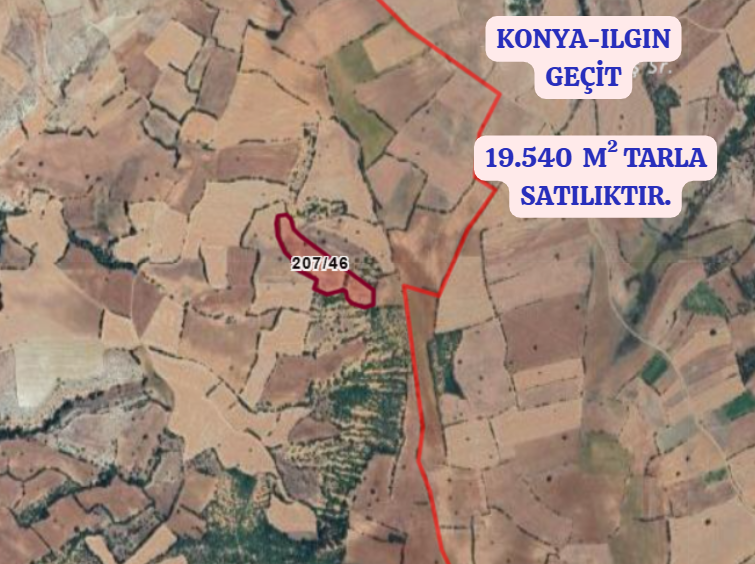 KONYA ILGIN GEÇİT  KÖYÜNDE 19.540   M² TARLA  SATILIKTIR - KONYA ILGIN fotoğraf 2