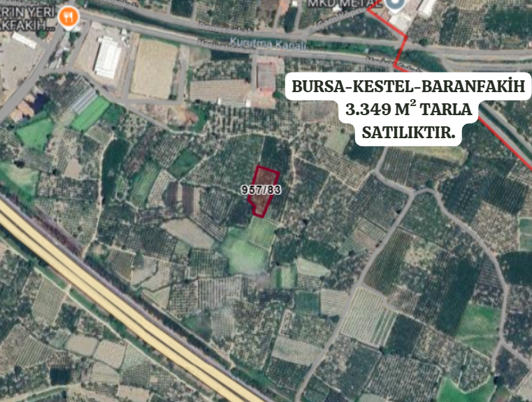 BURSA KESTEL BARANFAKİH3.349 M²  TARLA SATILIKTIR - BURSA KESTEL fotoğraf 2