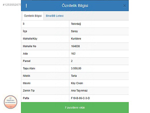 TEKİRDAĞ SARAY KURTDERE 3.550 M2 KÖY İÇİ SATILIK KUPON ARAZİ - TEKİRDAĞ SARAY fotoğraf 5