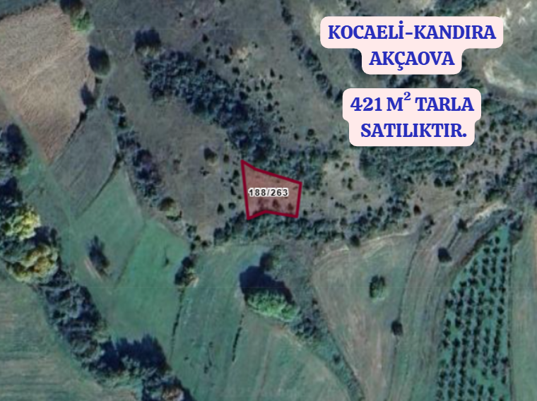 KOCAELİ KANDIRA  AKÇAOVA  KÖYÜNDE 421 M²  TARLA  SATILIKTIR - KOCAELİ KANDIRA fotoğraf 2