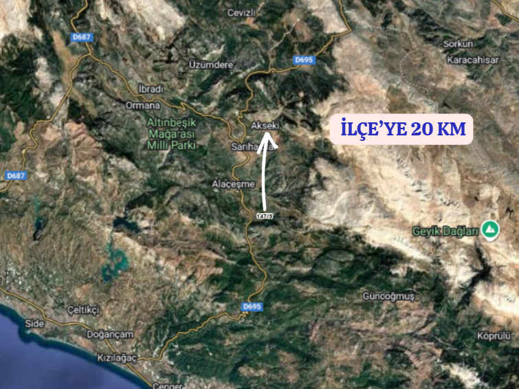 ANTALYA AKSEKİ MAHMUTLU KÖYÜNDE 503  M²  TARLA  SATILIKTIR - ANTALYA AKSEKİ fotoğraf 5